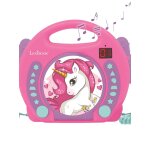 Lecteur cd portable avec 2 microphones coloris licorne multicolore