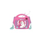 Lecteur cd portable avec 2 microphones coloris licorne multicolore