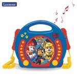 Lecteur cd portable avec 2 microphones pat patrouille bleu