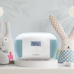 Lecteur cd radio c�leste bluetooth, mp3 avec port usb, lecteur carte micro sd bleu