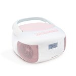 Lecteur cd radio c�leste bluetooth, mp3 avec port usb, lecteur carte micro sd rose