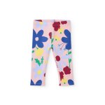 Legging b�b� fille en molleton � motif floral et mati�re extensible rose