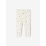 Legging bébé en maille côtelée beige imprimé Legging bébé en maille côtelée beige imprimé