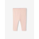 Legging b�b� en maille c�tel�e rose p�le