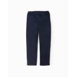 Legging en coton peign� avec taille �lastique bleu fonc�