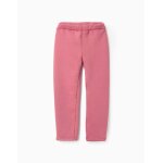 Legging en coton peign� avec taille �lastique rose fonc�