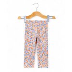 Legging court fille imprime fond rose