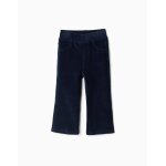 Legging �vas� en velours c�tel� avec taille �lastique bleu fonc�
