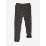 Legging fille doubl� maille polaire gris imprim�