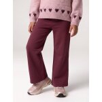 Legging fille large doubl� maille polaire prune