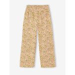 Legging fille en maille c�tel� blanc imprim�