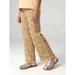 Legging fille en maille c�tel� blanc imprim�