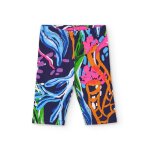 Legging fille en maille coupe ajust�e bleu