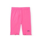 Legging fille en maille avec motif brod� rose