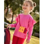 Legging fille en maille stretch avec motif champignon rouge