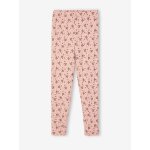 Legging � fleurs maille pointelle fille rose poudr�