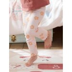 Legging imprim� en maille c�tel�e fille rose p�le