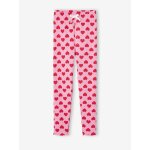 Legging imprimé en maille côtelée fille vieux rose Legging imprimé en maille côtelée fille vieux rose