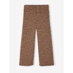 Legging large polaire fille marron imprim