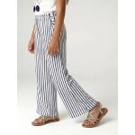 Legging large ray� en maille ray� bleu