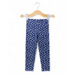 Legging long fille imprime fond indigo