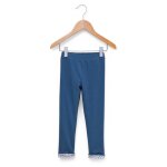 Legging long r�versible fille bleu