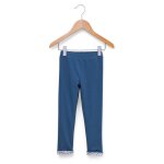 Legging long r�versible fille bleu