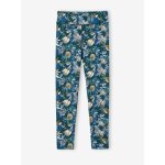 Legging sport matière technique fille motifs fleurs exotiques vert imprimé Legging sport matière technique fille motifs fleurs exotiques vert imprimé