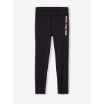 Legging sport en matière technique fille poche zippée au dos noir Legging sport en matière technique fille poche zippée au dos noir