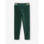 Legging velours fille vert meraude