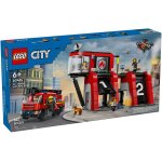 Lego city - la caserne et le camion de pompiers - 60414 multicolore