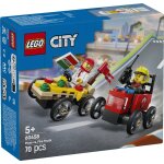Lego city - pack de bolides de course : camion de pizza contre camion de pompiers - 60458 multicolore ...
