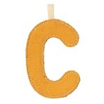 Lettre c phosphorescente jaune