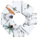 Lingettes bb lavables en coton 8 pices stella safari, vert, gris, blanc