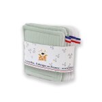 Lingettes lavables en coton bio vert