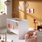 Lit 120x60 avec t�tes de lit panneaux - first blanc