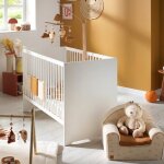 Lit 120x60 avec t�tes de lit panneaux laqu�es blanc et sommier r�glable - basic blanc