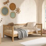 Lit banquette en ch�ne massif romane bois naturel