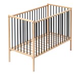 Lit  barreaux bb - rmi - en bois massif bois hybride anthracite