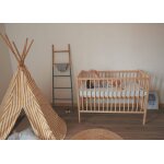 Lit  barreaux bb - rmi - en bois massif bois naturel brut