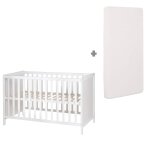 Lit bb 2en1 cododo et lit indpendant avec matelas universal blanc