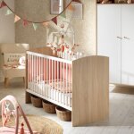 Lit bb  barreaux - access marron / blanc
