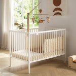 Lit b�b� tout barreaux en bois - first blanc