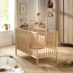 Lit bb tout barreaux en bois - first marron