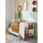 Lit bb avec barrire amovible + rangement bibliothque ligne pirouette blanc
