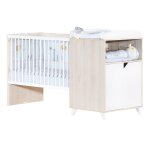 Lit bb combin volutif en bois - scandi blanc / beige