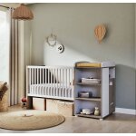 Lit bb combin evolutif en bois - smile gris