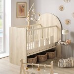 Lit b�b� �volutif 120x60 en 90x190 - t�te de lit arche - arche marron