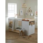 Lit bb volutif combin 2 en 1 eclipse blanc / bois