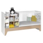 Lit bb volutif combin ecrin blanc & bois